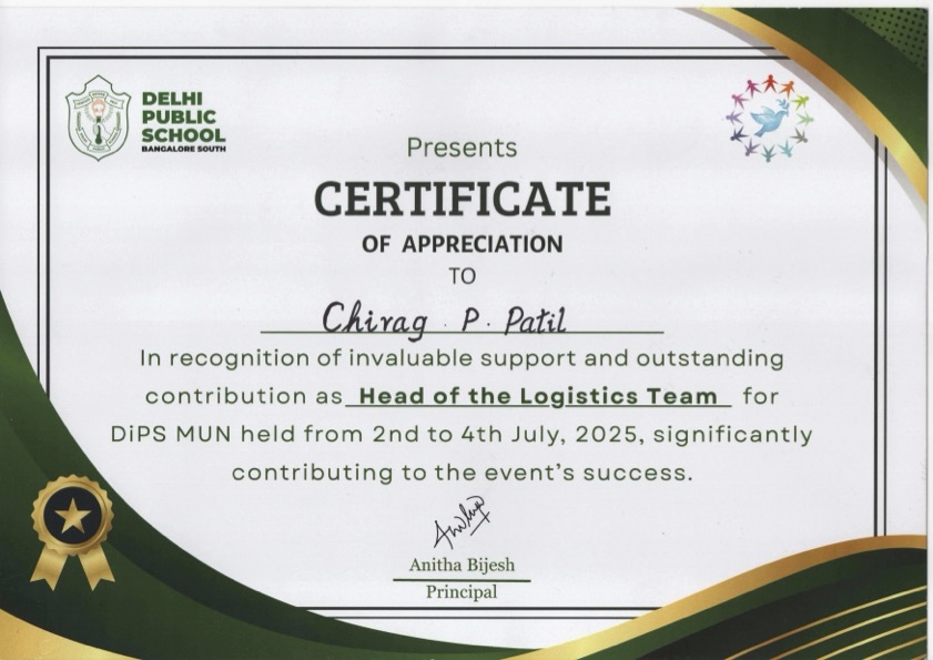 DiPSMUN Logistics Certificate