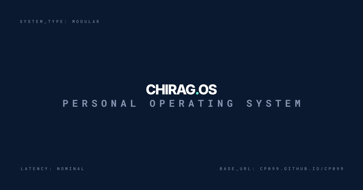 CHIRAG.OS System Splash Screen
