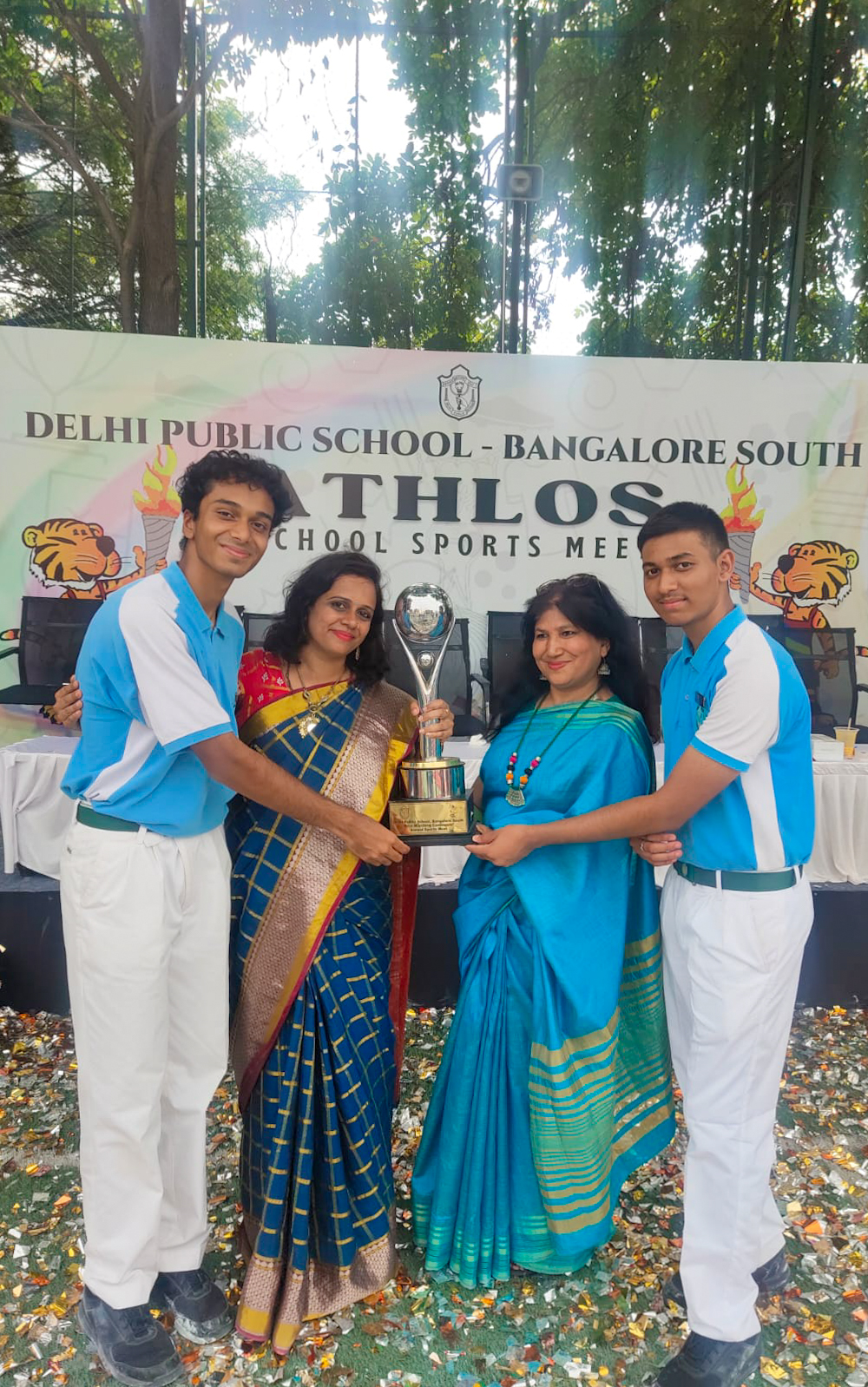 With wardens and captain